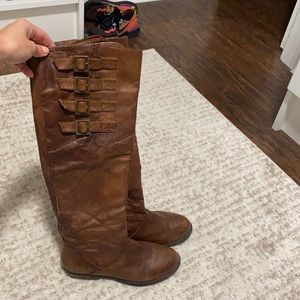 Brown high knee boots